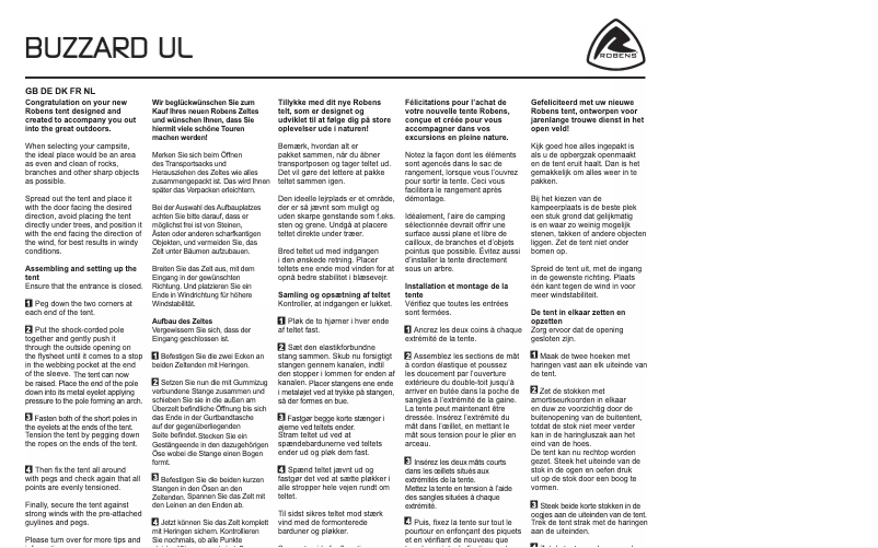 Page n°1 - Manuel utilisateur Robens Buzzard UL