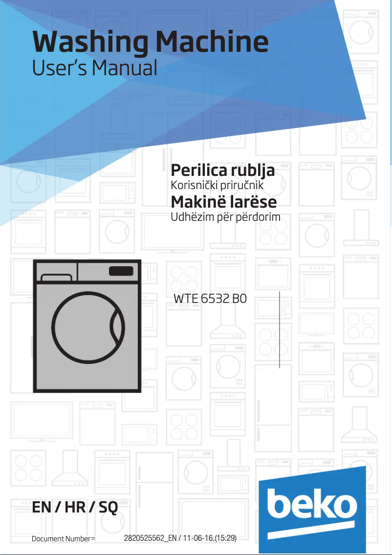 Page 1 de la notice Manuel utilisateur Beko WTE 6532 B0