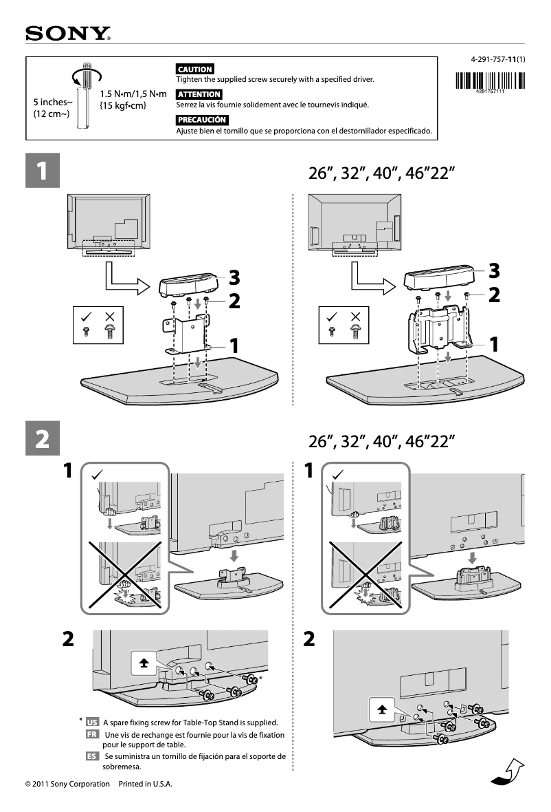Page n°1 - Manuel utilisateur Sony Bravia KDL-32BX421