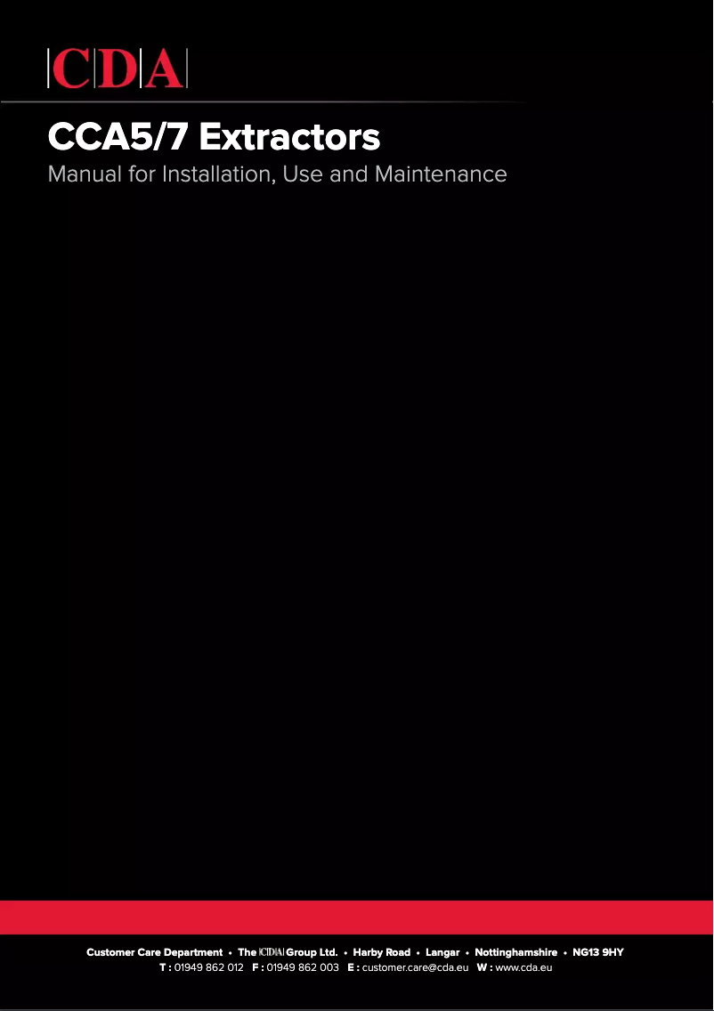 Page 1 de la notice Manuel utilisateur CDA CCA7