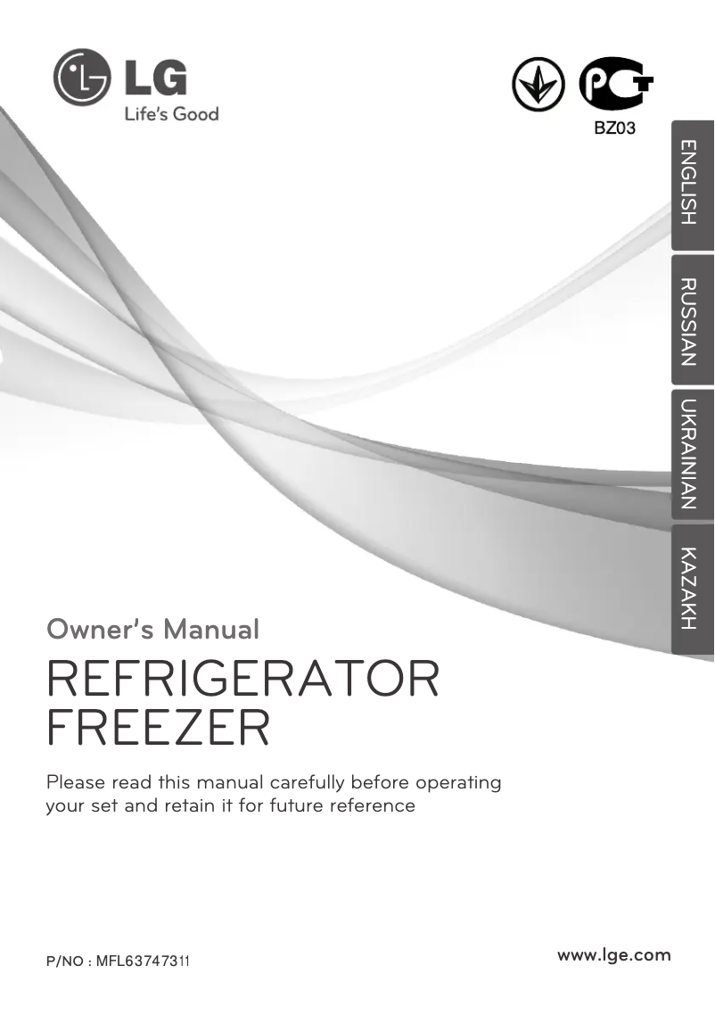 Page 1 de la notice Manuel utilisateur LG GN-B392CECA