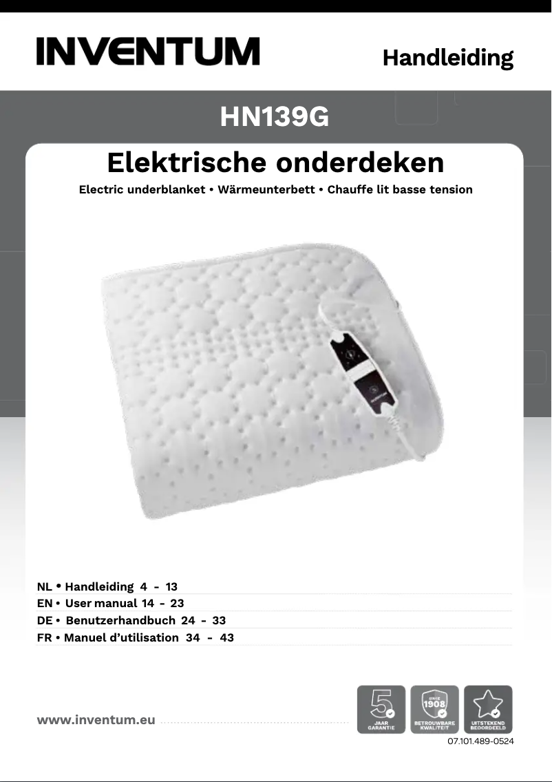 Image de la première page du manuel de l'appareil HN139G