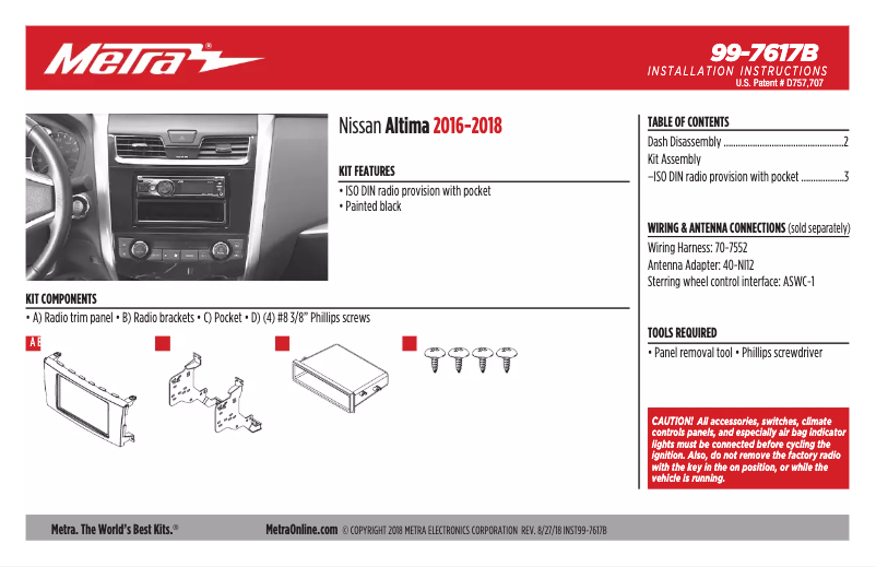 Page n°1 - Guide d'installation Metra 99-7617B