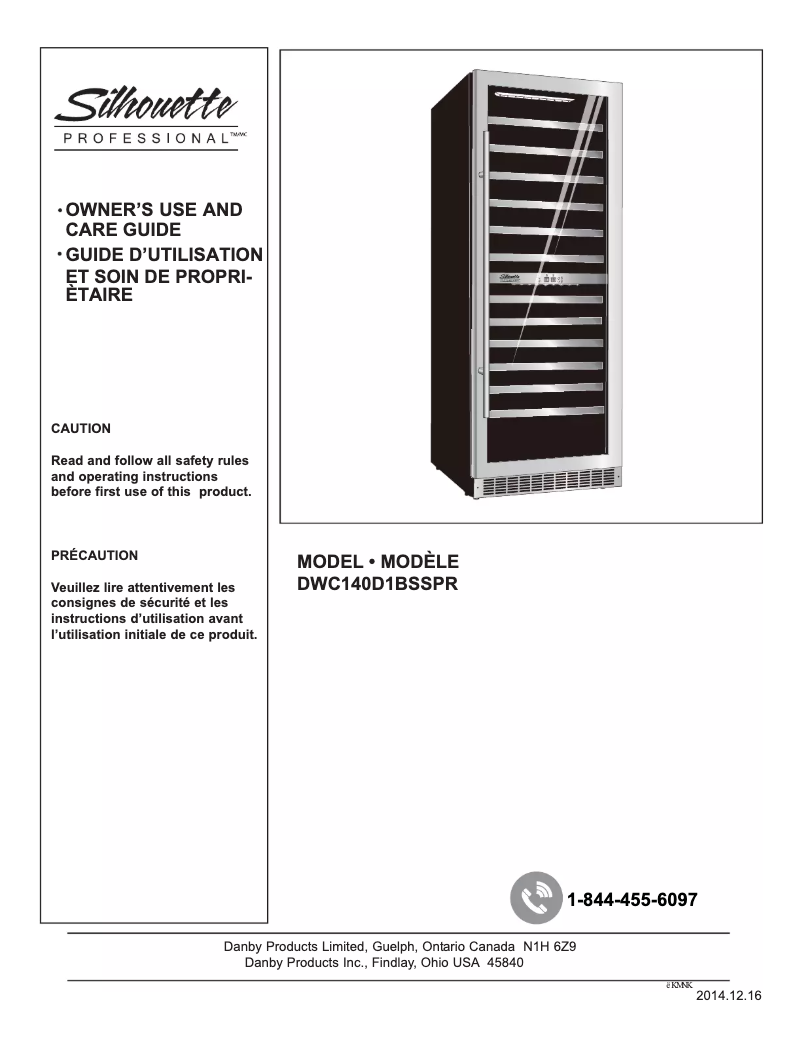 Page n°1 - Manuel utilisateur Silhouette DWC140D1BSSPR
