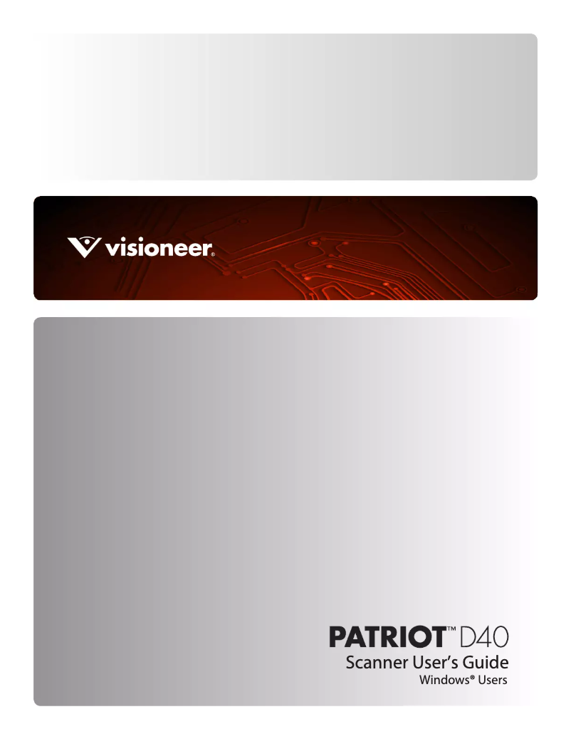 Page 1 de la notice Manuel utilisateur Visioneer Patriot PD40