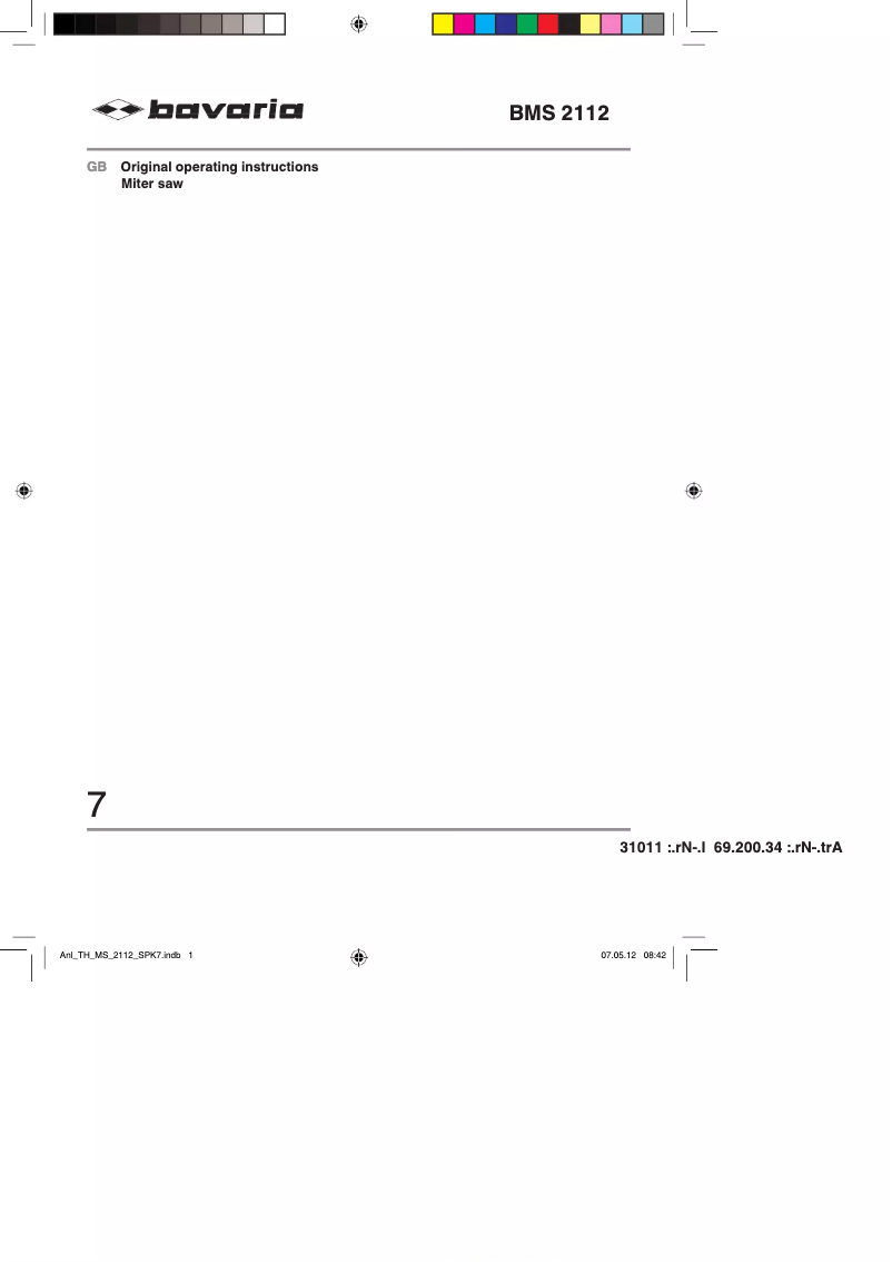 Page 1 de la notice Manuel utilisateur Bavaria BMS 2112