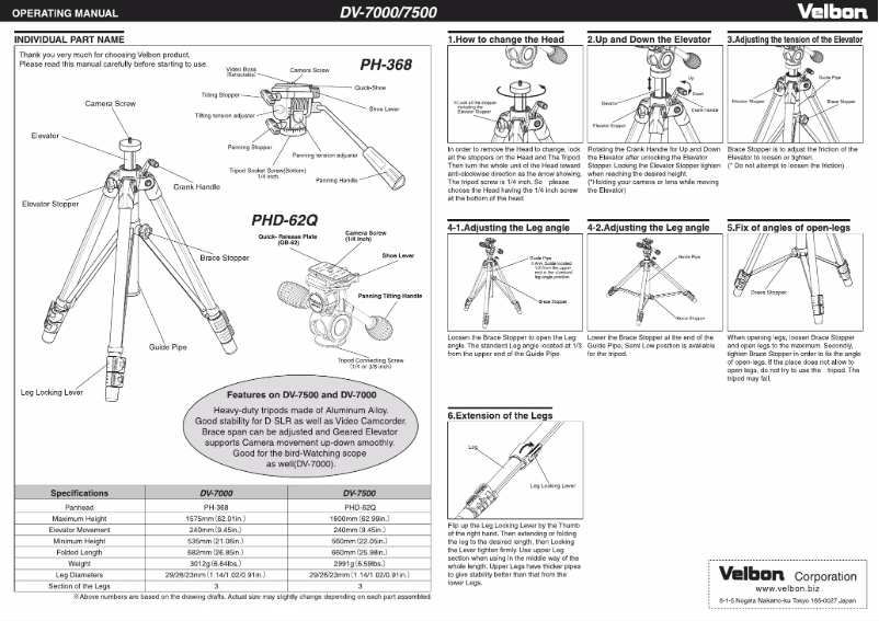 Image de la première page du manuel de l'appareil DV-7500