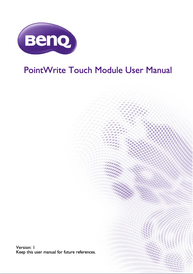 Page n°1 - Manuel utilisateur BenQ PointWrite Touch Module