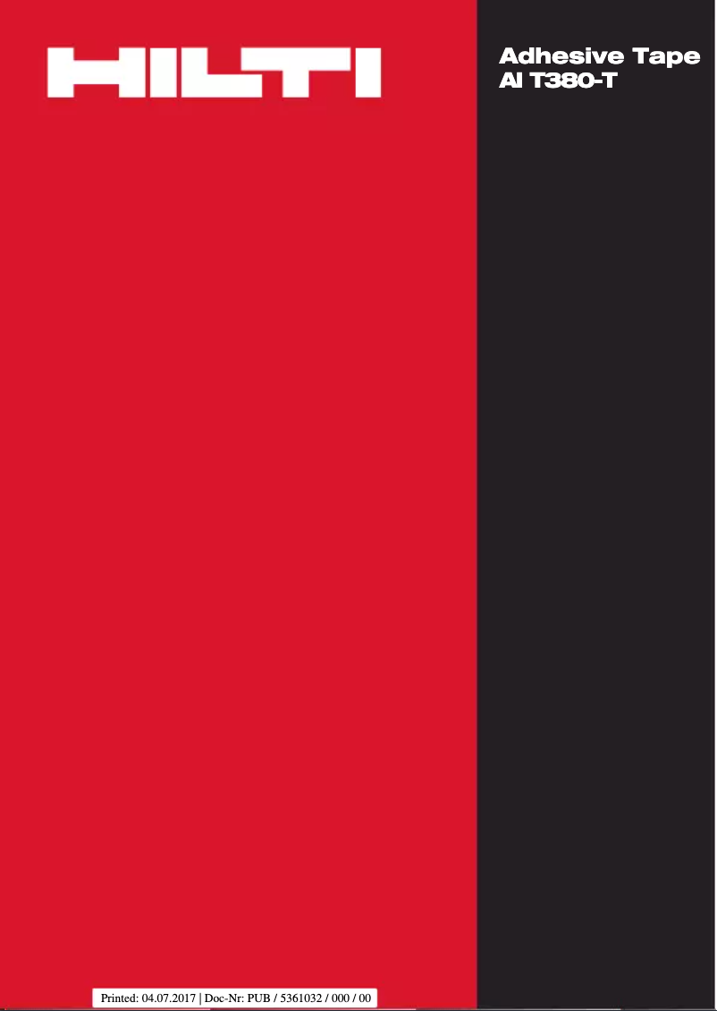 Página 1 del manual Manual de usuario Hilti AI T380-T