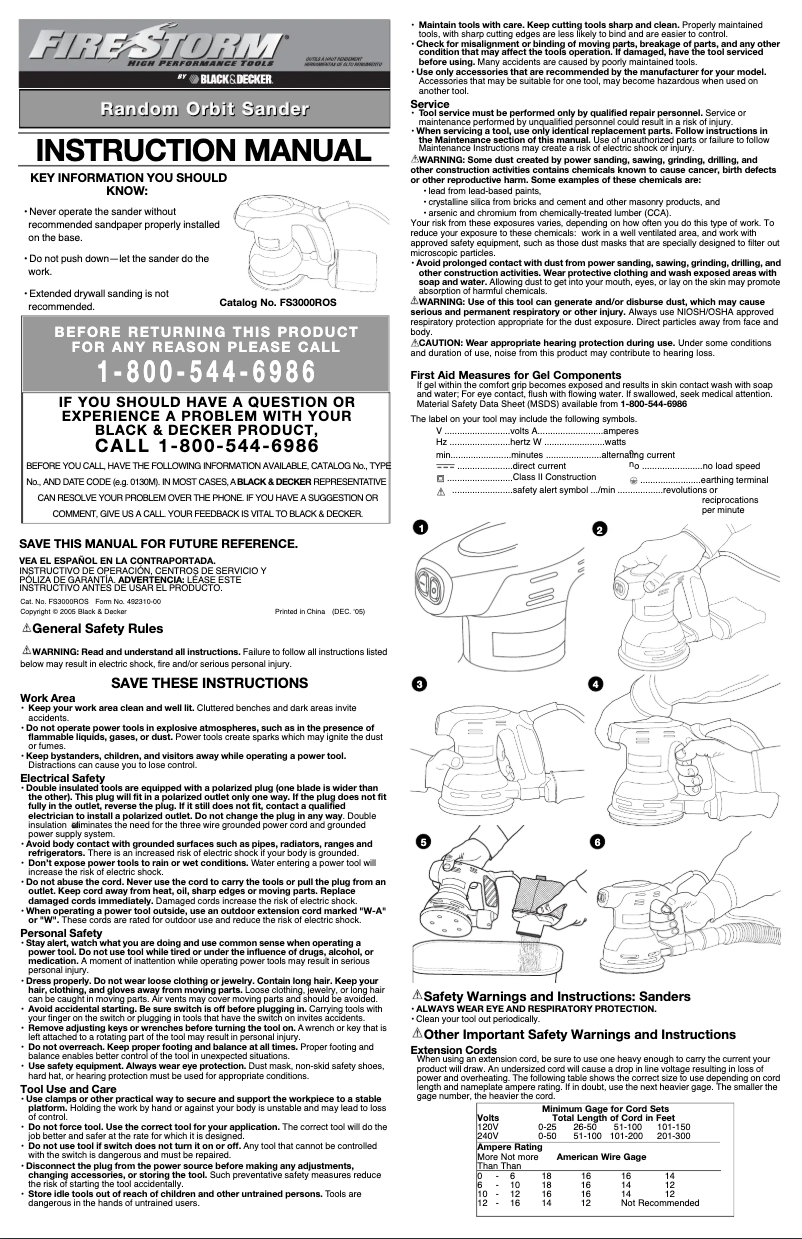 Page 1 de la notice Manuel utilisateur Black & Decker FS3000ROS