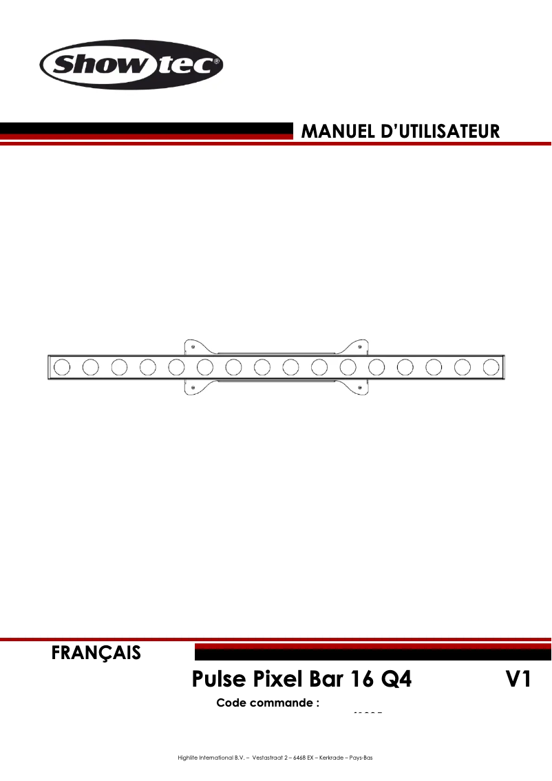Page 1 de la notice Manuel utilisateur Showtec Pulse Pixel Bar 16 Q4