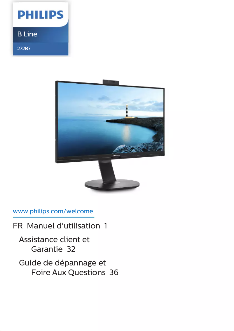 Page 1 of the manual User Manual Philips B Line 272B7QUBHEB
