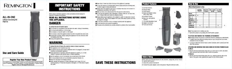 Image de la première page du manuel de l'appareil PG6110