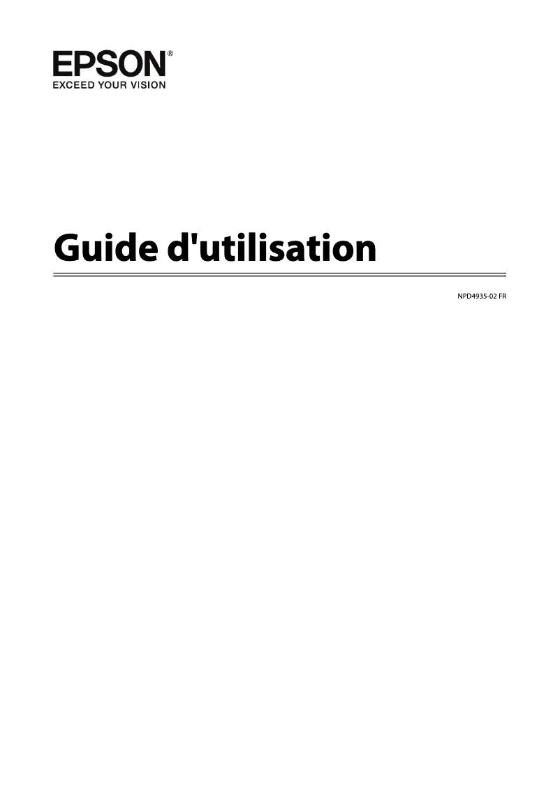 Page 1 de la notice Manuel utilisateur Epson WorkForce Pro WF-5190DW