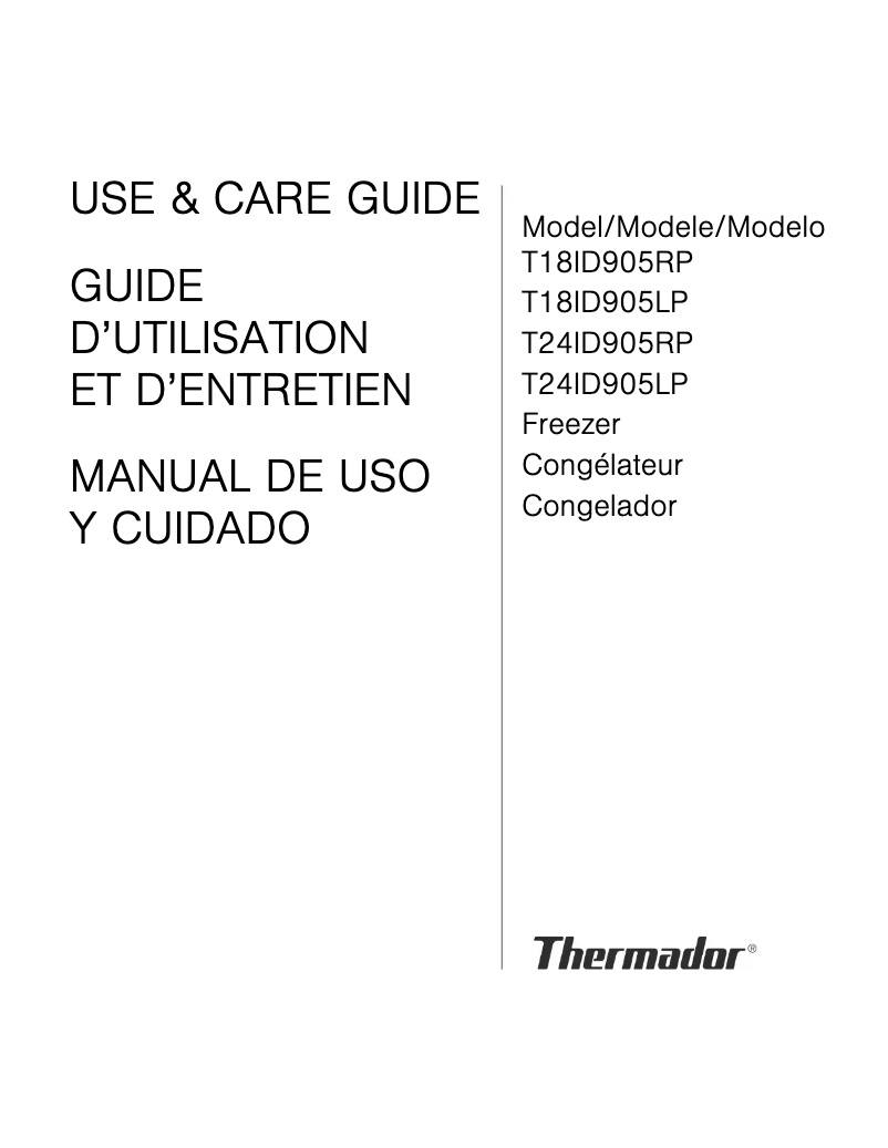 Page 1 de la notice Manuel utilisateur Thermador T24ID905RP
