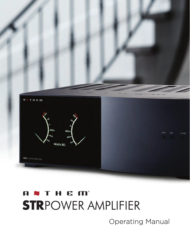 Page 1 de la notice Manuel utilisateur Anthem STR Power Amplifier