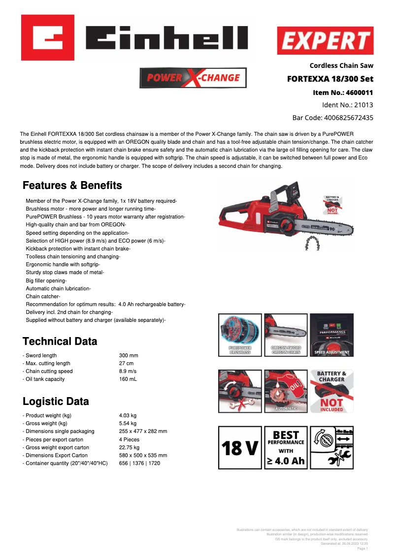 Image de la première page du manuel de l'appareil FORTEXXA 18/300