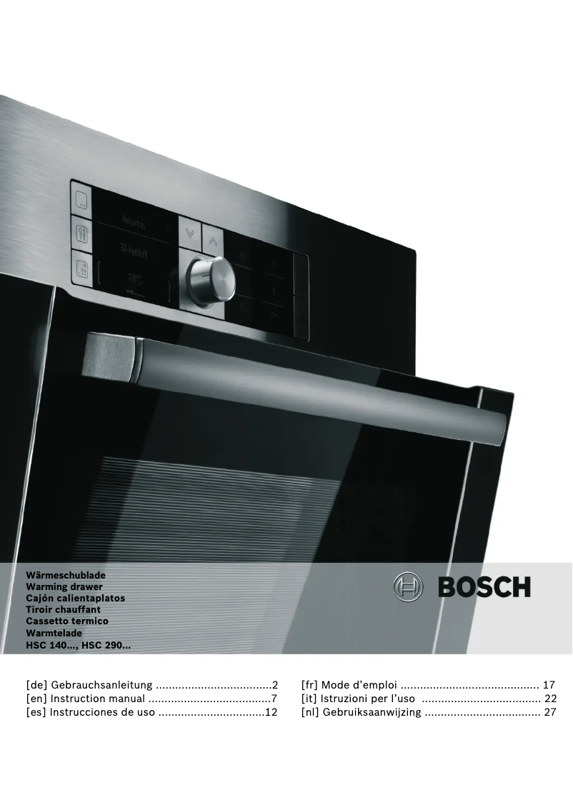 Page 1 de la notice Manuel utilisateur Bosch HSC290652B