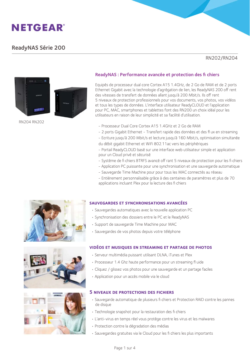 Image de la première page du manuel de l'appareil ReadyNAS R20200