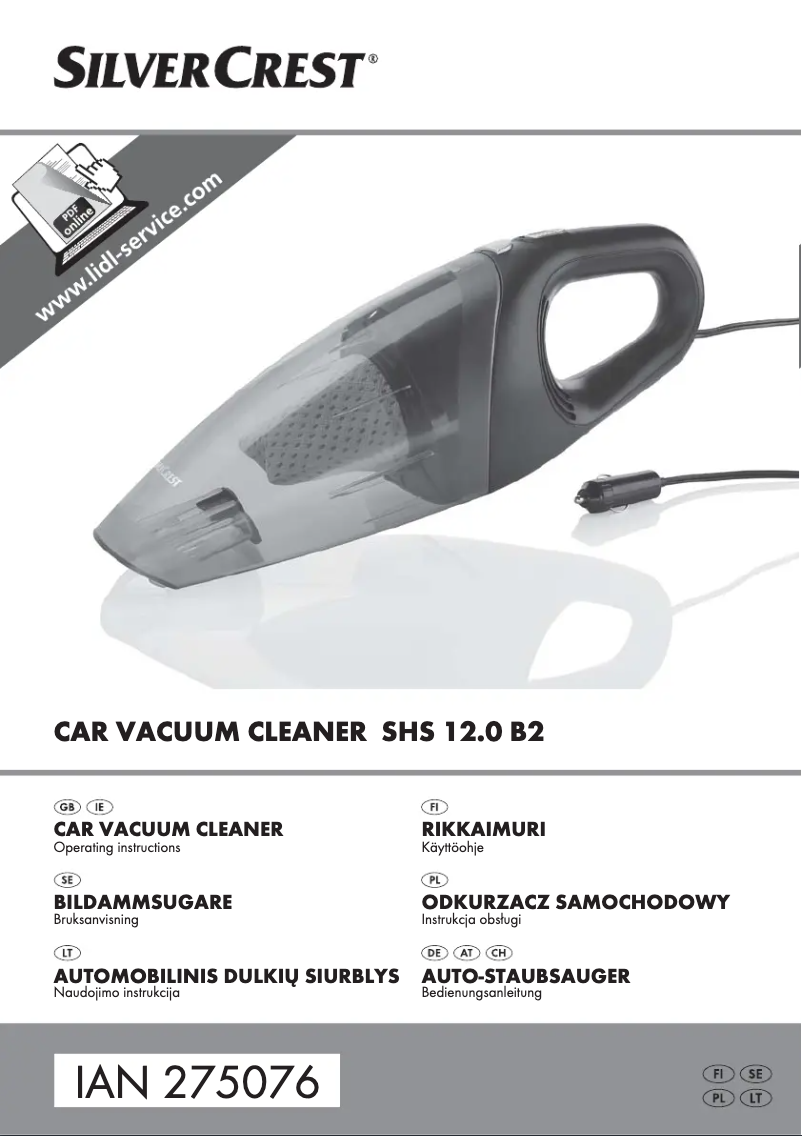 Page 1 de la notice Manuel utilisateur SilverCrest SHS 12.0 B2