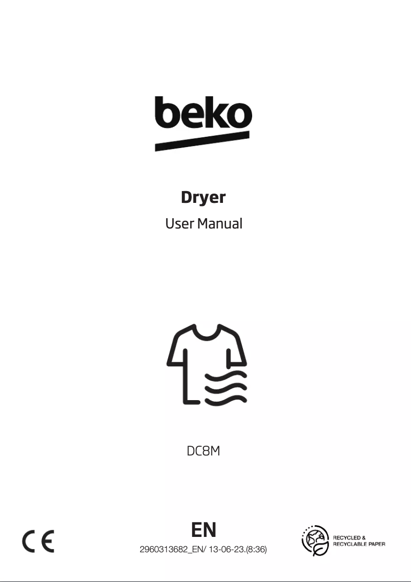 Page 1 de la notice Manuel utilisateur Beko DC8M