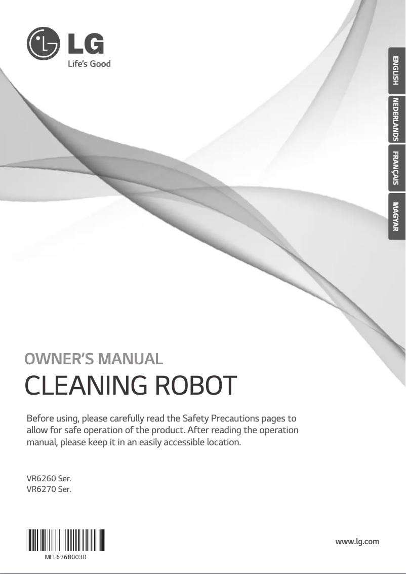 Page 1 de la notice Manuel utilisateur LG Hom-Bot VR9624PR