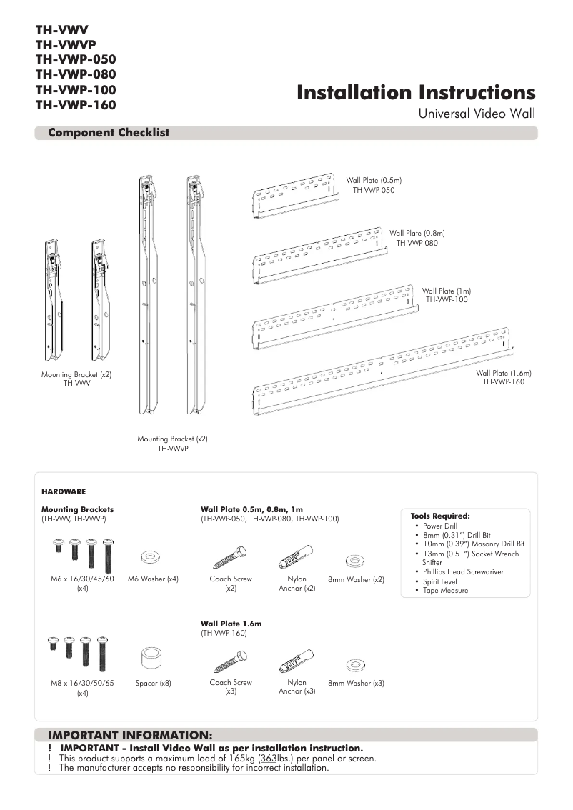 Page 1 de la notice Manuel utilisateur Atdec TH-VWP-100