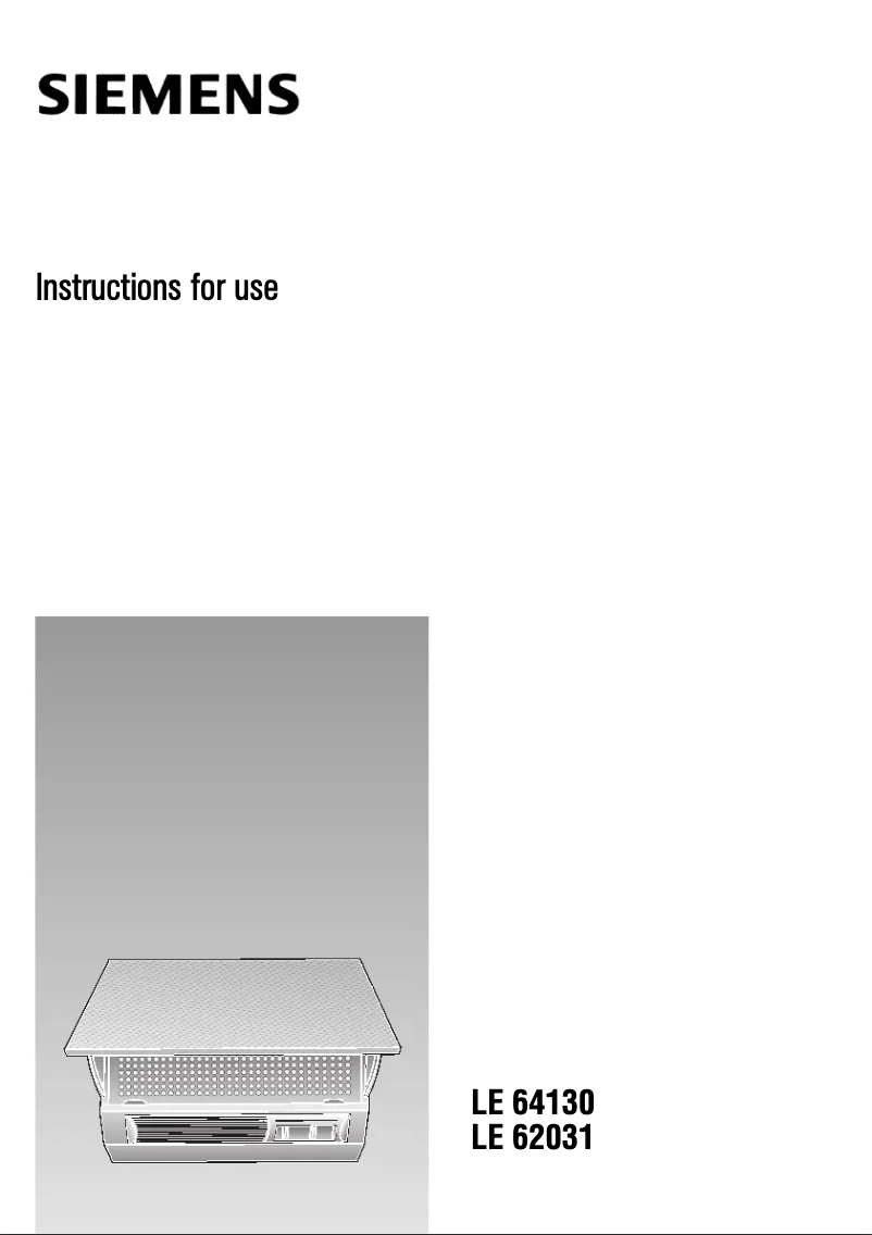 Page 1 de la notice Manuel utilisateur Siemens LE62031GB