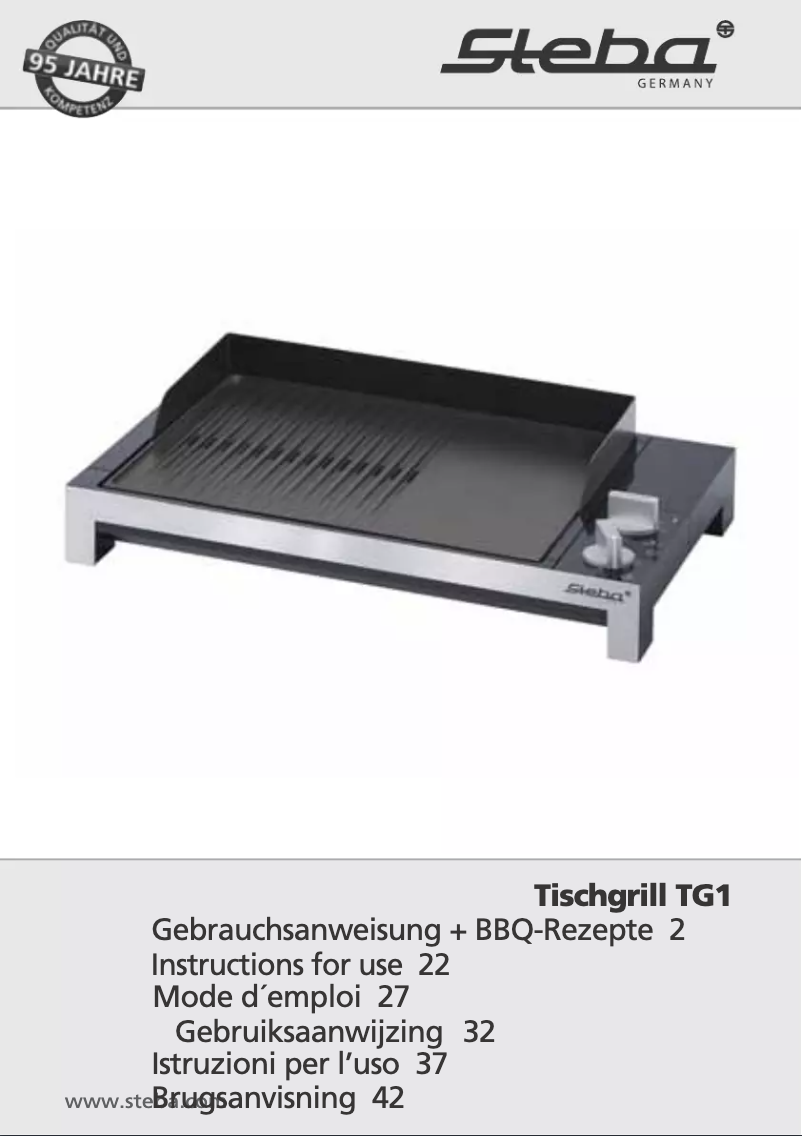 Page n°1 - Manuel utilisateur Steba TG1