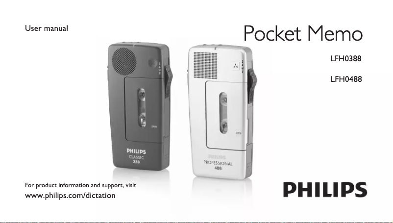 Page 1 of the manual User Manual Philips Pocket Memo LFH 388