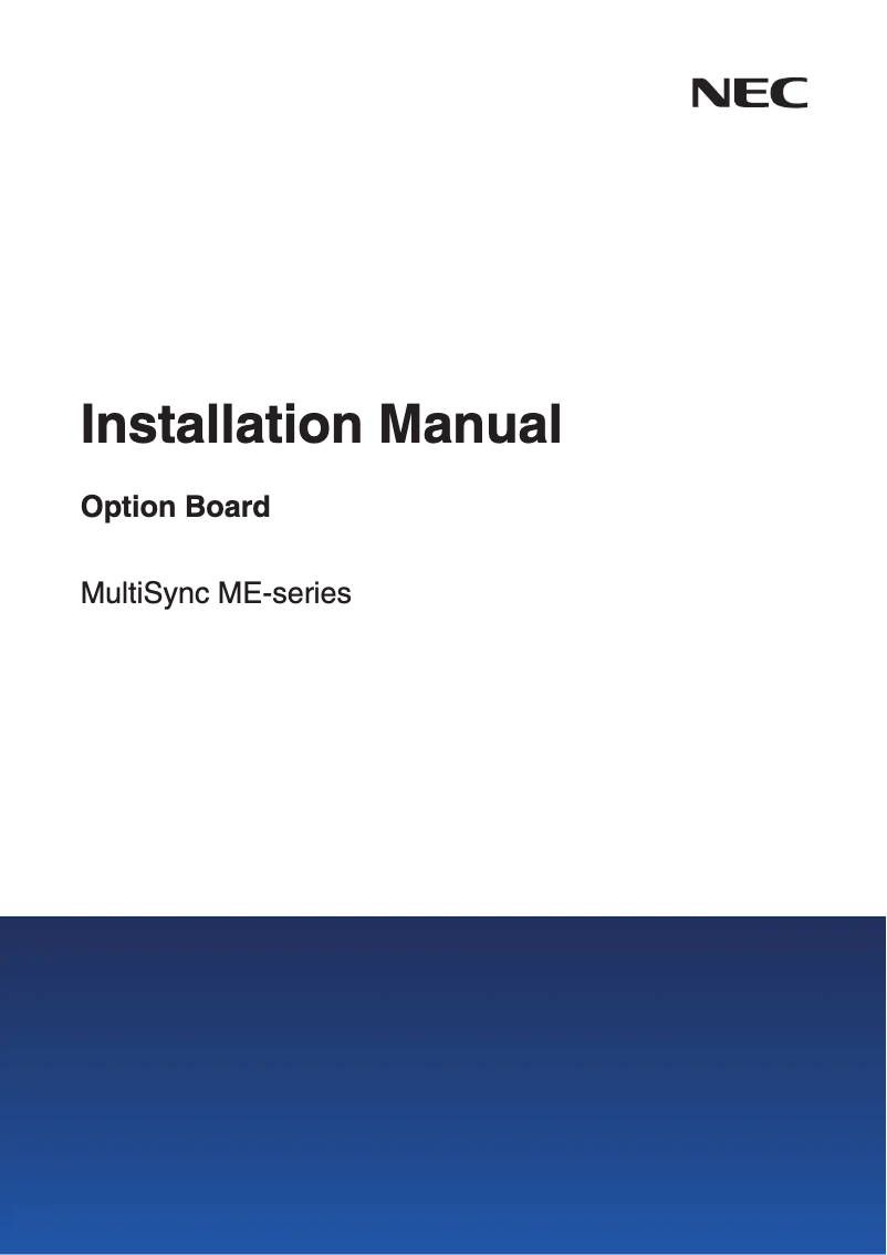 Página 1 del manual Guía de instalación NEC MultiSync ME651