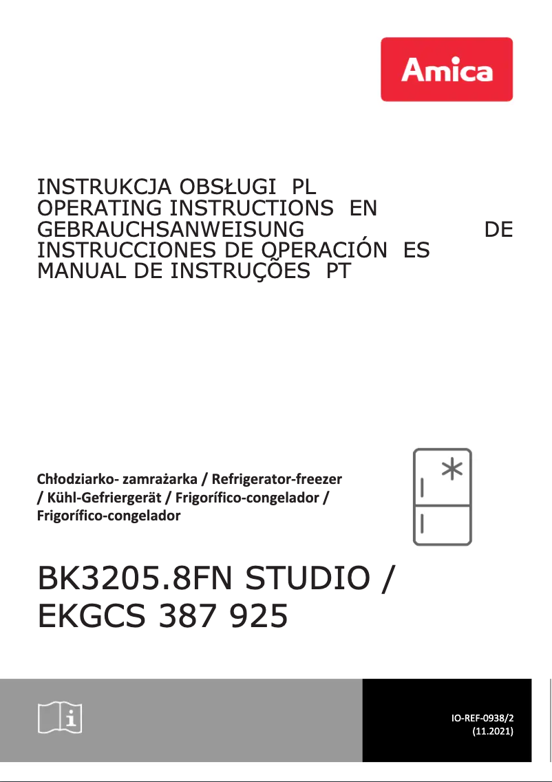 Page n°1 - Manuel utilisateur Amica BK3205.8FN