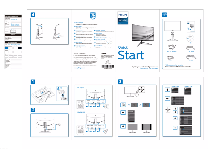 Image de la première page du manuel de l'appareil Momentum 278M6QJEB