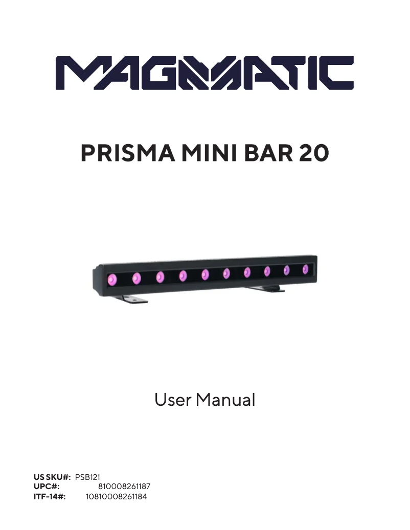 Page 1 de la notice Manuel utilisateur Elation Prisma Mini Bar 20