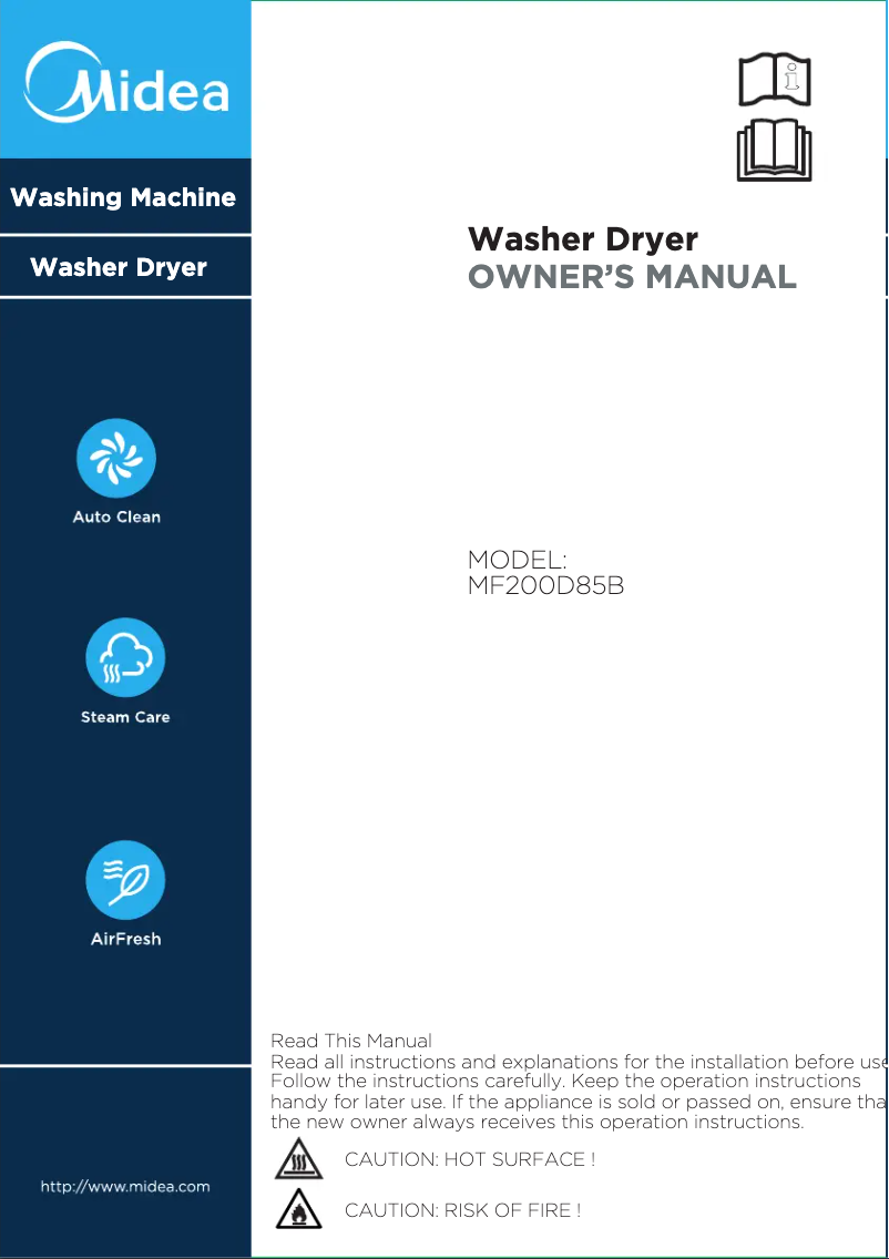 Page 1 de la notice Manuel utilisateur Midea MF200D85B