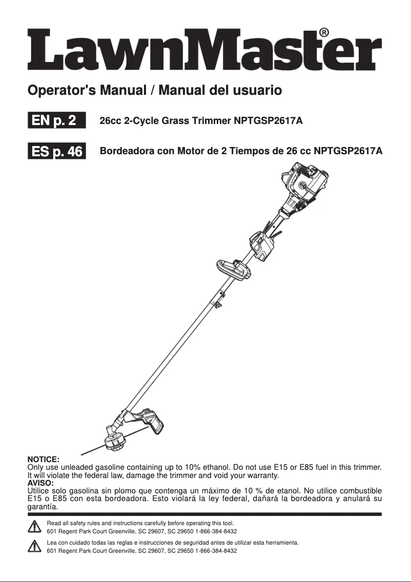 Image de la première page du manuel de l'appareil NPTGSP2617A