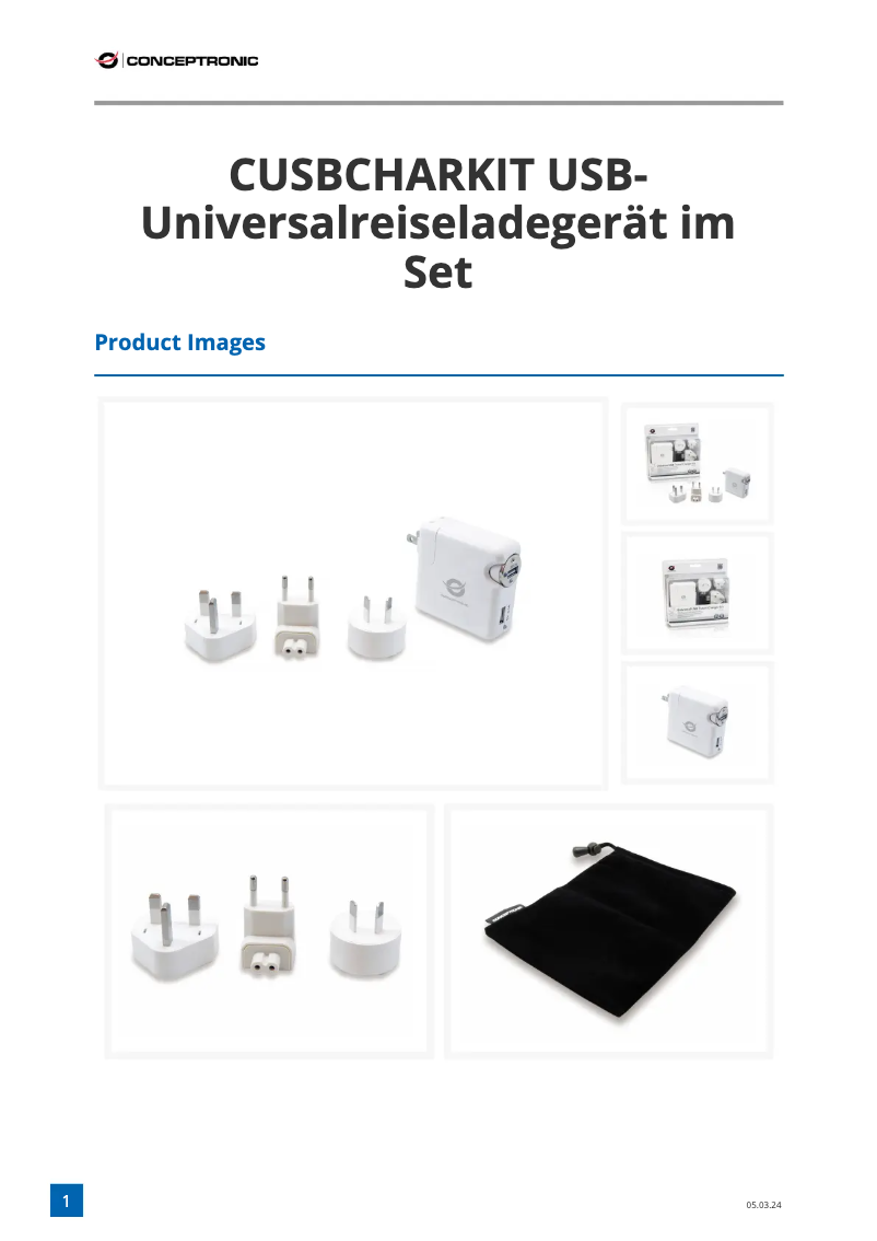 Page n°1 - Fiche technique Conceptronic CUSBCHARKIT
