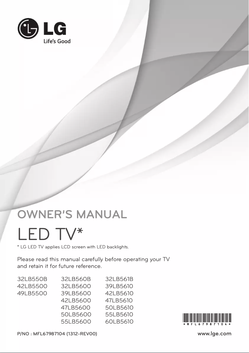 Page 1 de la notice Manuel utilisateur LG 47LB5600