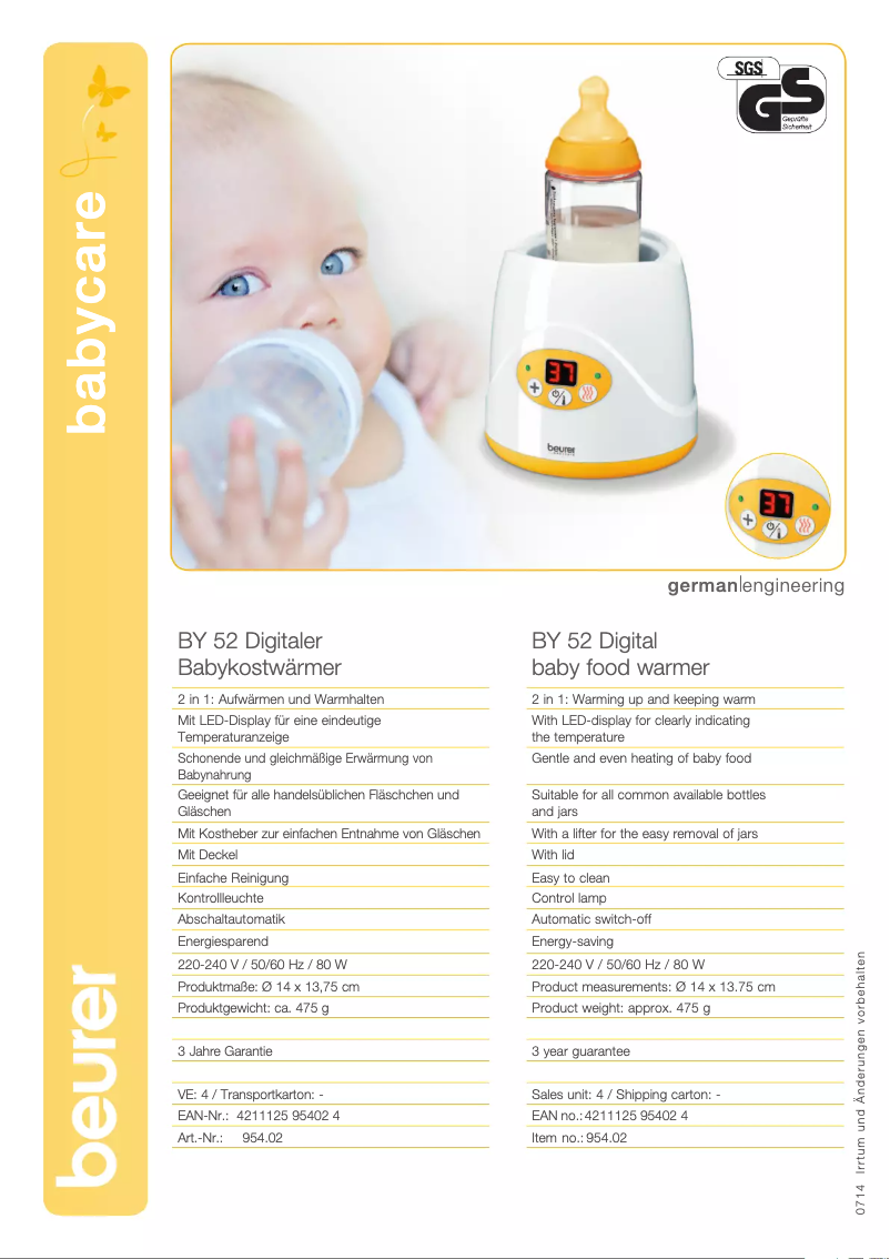 Image de la première page du manuel de l'appareil BY 52