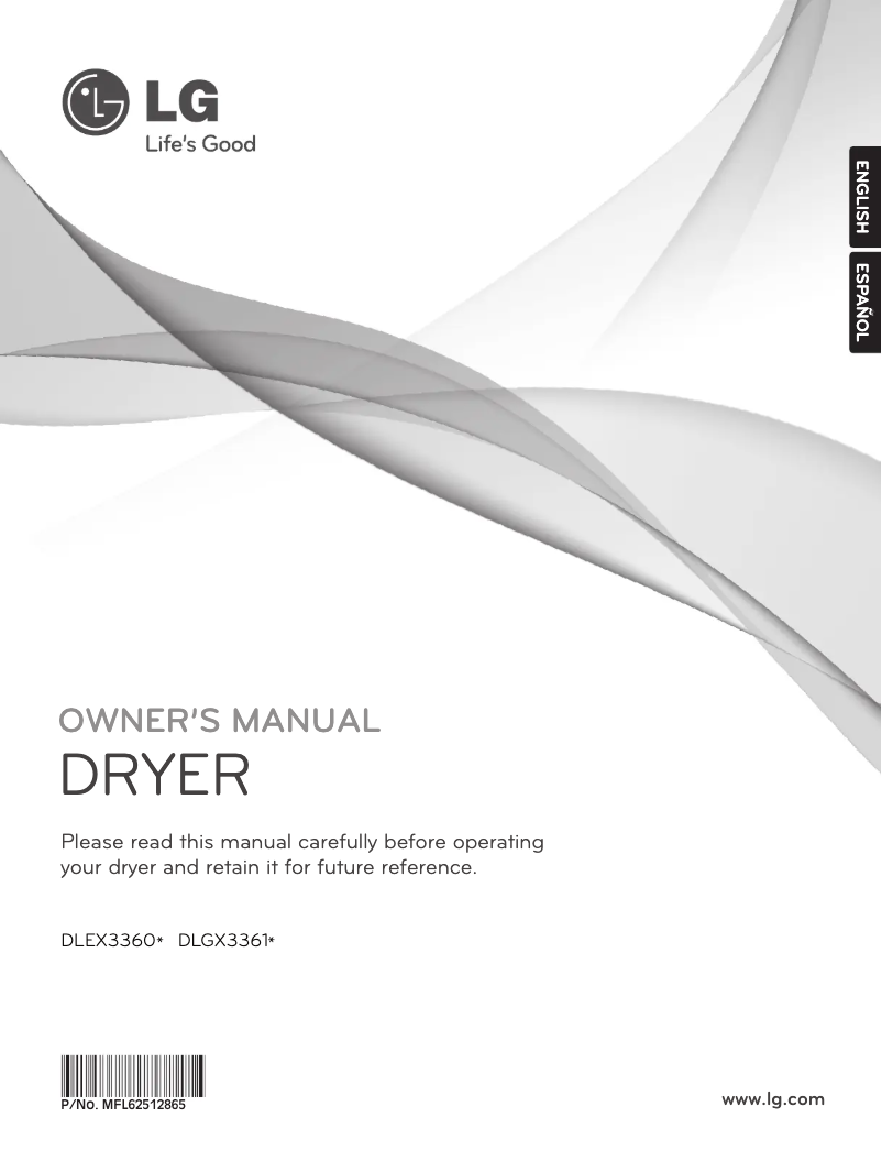 Page 1 de la notice Manuel utilisateur LG DLGX3361W