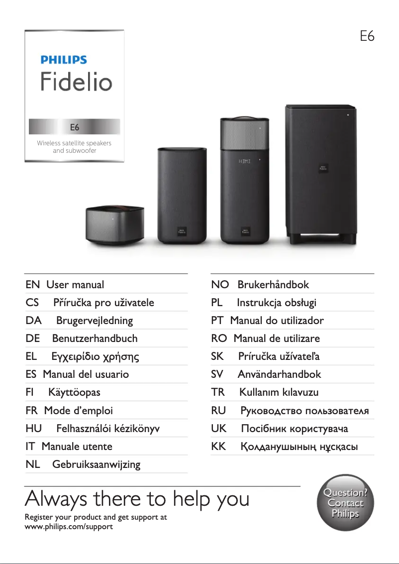 Page 1 de la notice Manuel utilisateur Philips Fidelio E6