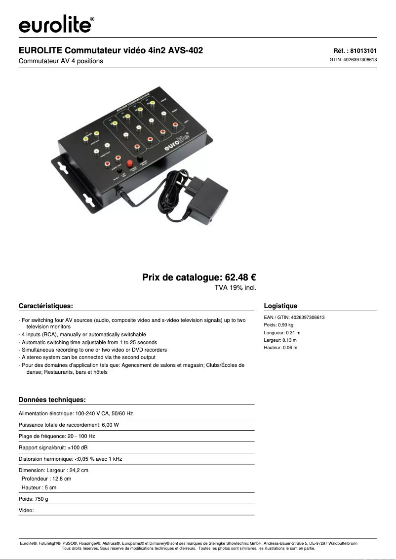 Image de la première page du manuel de l'appareil AVS-402