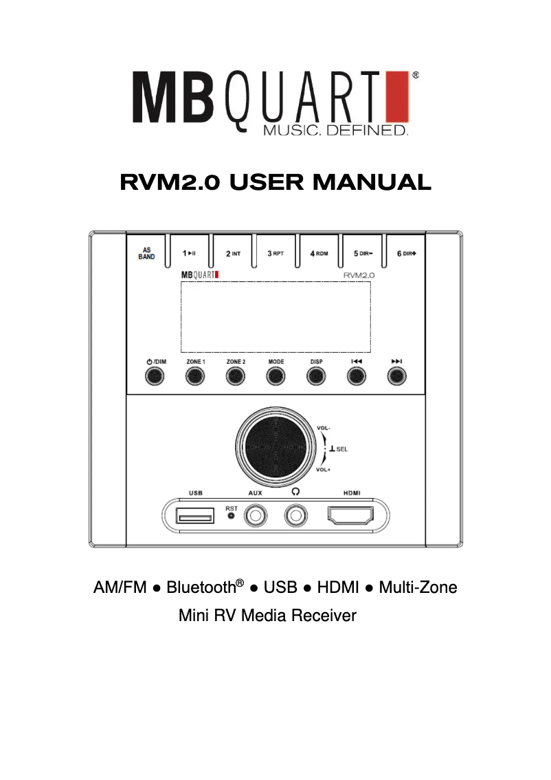 Página 1 del manual Manual de usuario MB Quart RVM2.0