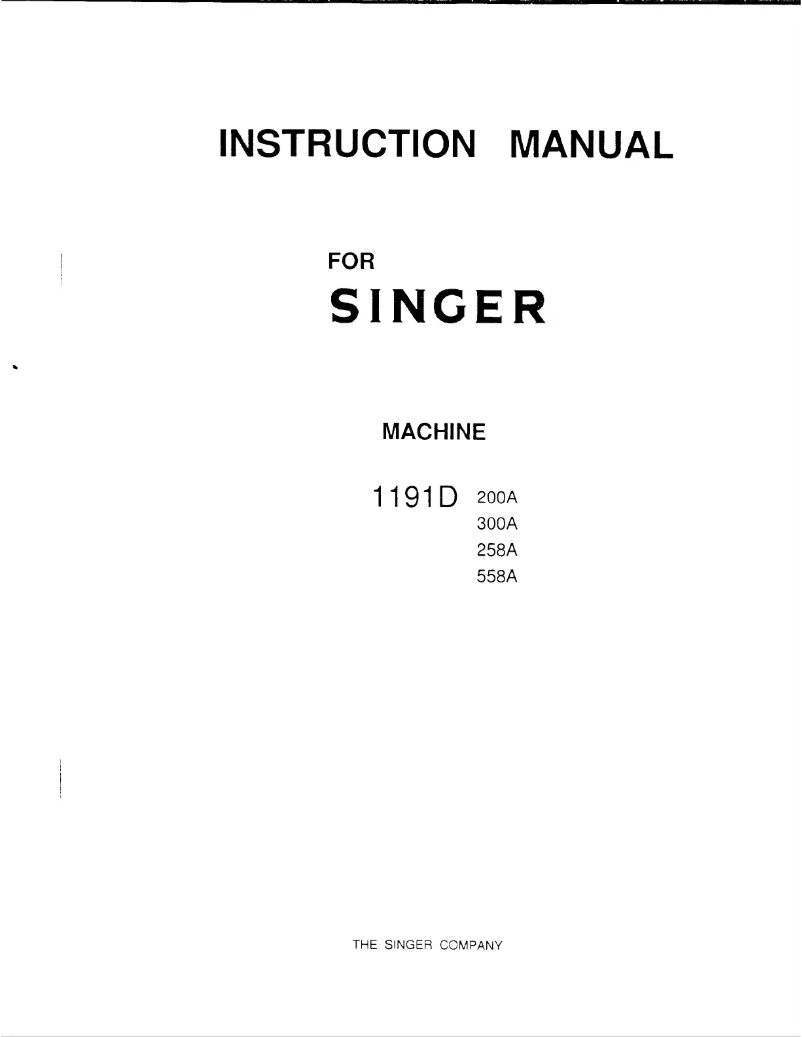 Page 1 de la notice Manuel utilisateur Singer 300A