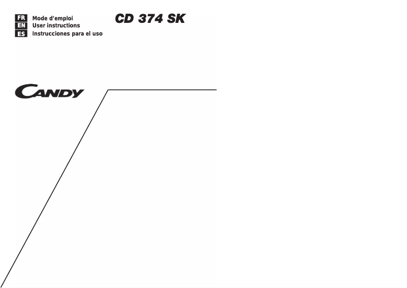 Page n°1 - Manuel utilisateur Candy CD 374 SK