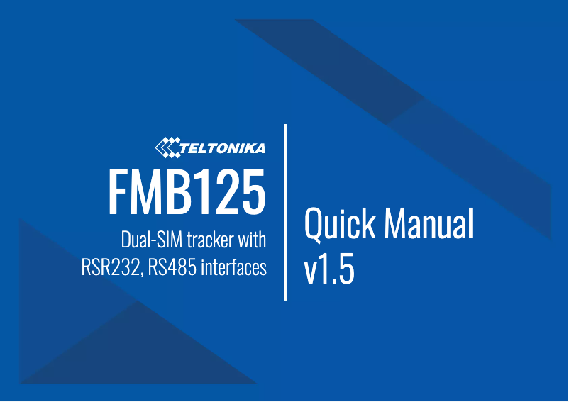 Page n°1 - Manuel utilisateur Teltonika FMB125