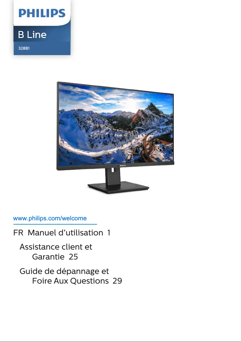 Page 1 de la notice Manuel utilisateur Philips 328B1