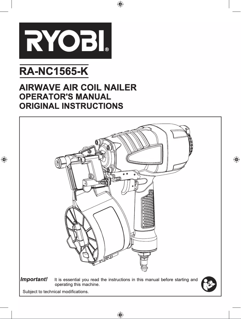 Página 1 del manual Manual de usuario RYOBI Airwave Coil Nailer