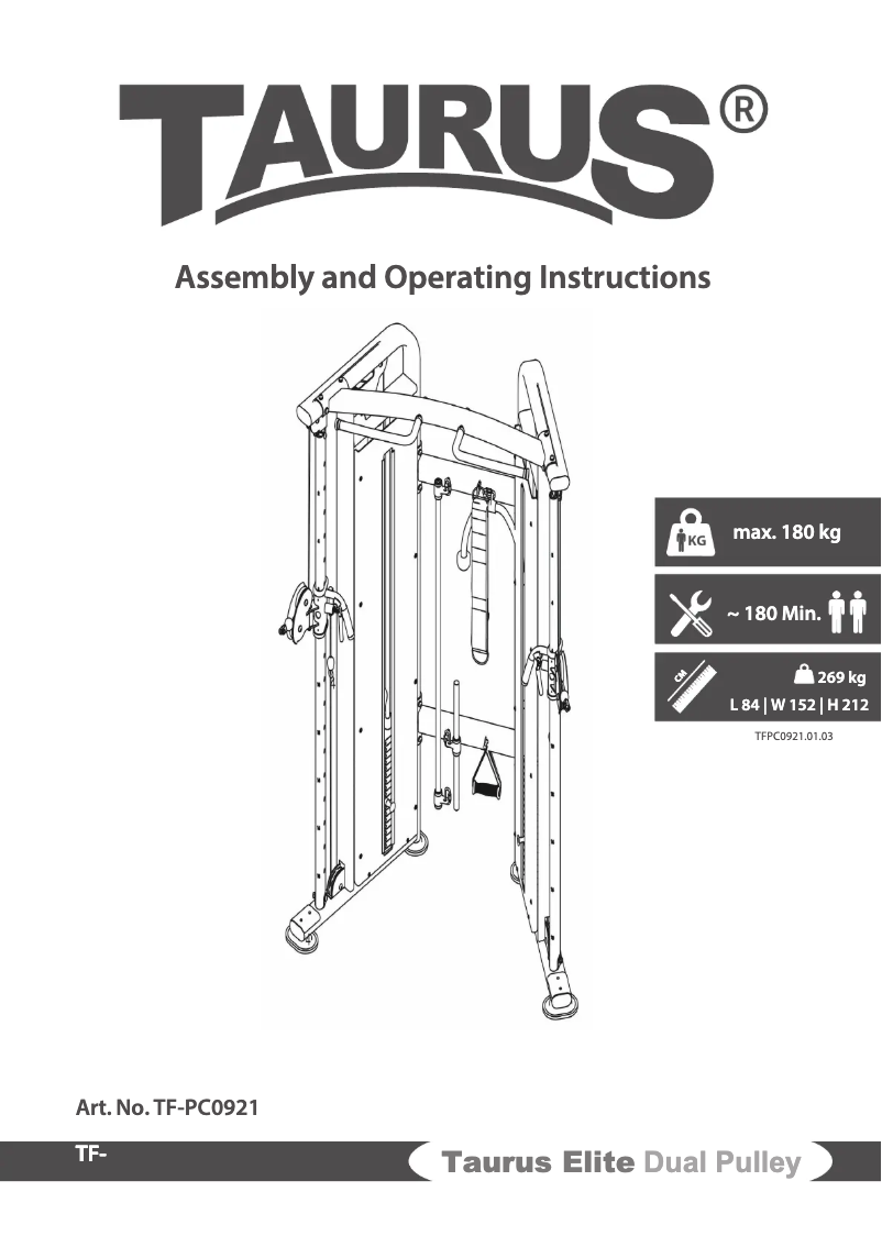 Image de la première page du manuel de l'appareil Elite Dual Pulley