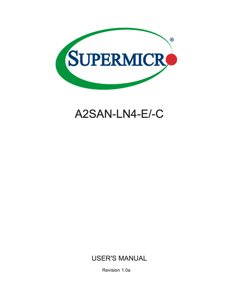 Page n°1 - Manuel utilisateur Supermicro A2SAN-LN4-C